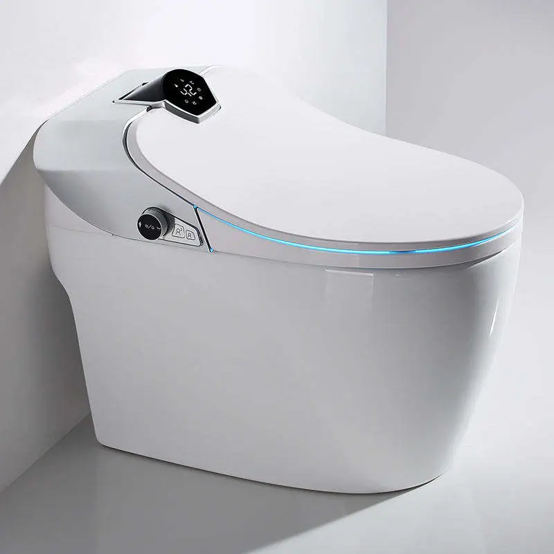 Smart Toilet with No Water Pressure Limit Radar Auto Open Foot Sensor Flush Dual Memory LED Display Instant Heating Self — view 1