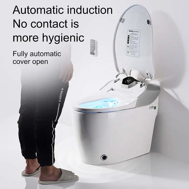 Smart Toilet with No Water Pressure Limit Radar Auto Open Foot Sensor Flush Dual Memory LED Display Instant Heating Self-Clean — image 4