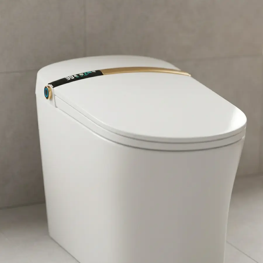 Hidden Tank Smart Toilet with No Water Pressure Limit Rotary KnobInstant Heating Wash Adjustable Sensor Distance — view 1