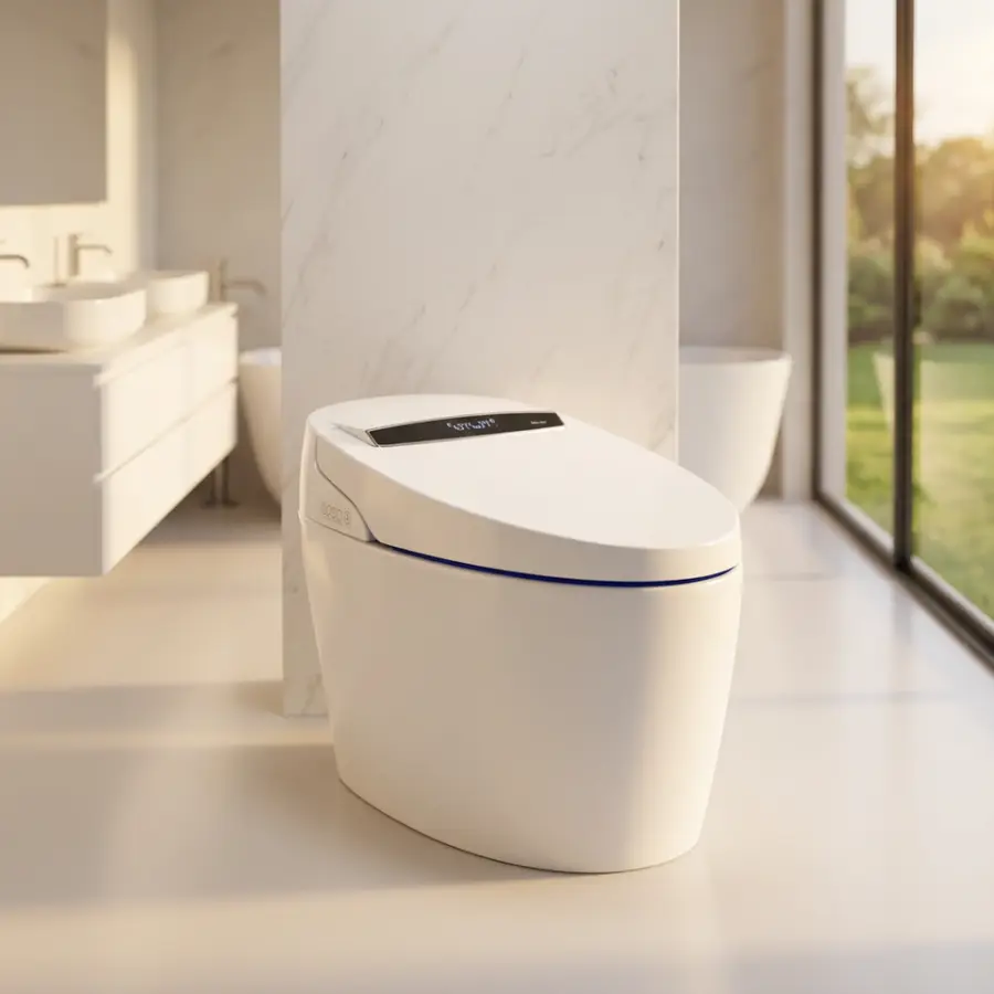 Fully Automatic Newly Integrated Intelligent Digital Display S-shaped Drainage Pipe Multifunctional Ceramic Smart Toilet — view 1