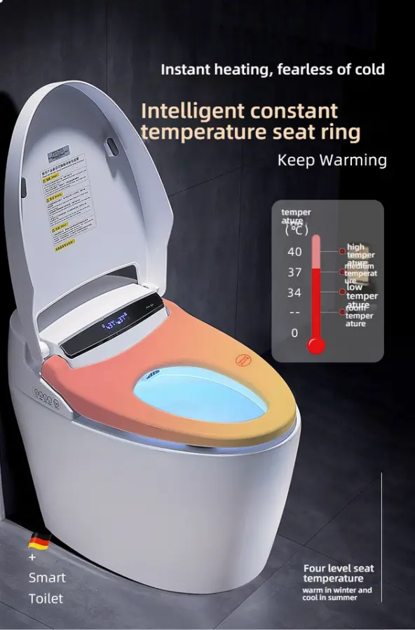 Fully Automatic Newly Integrated Intelligent Digital Display S-shaped Drainage Pipe Multifunctional Ceramic Smart Toilet — view 3