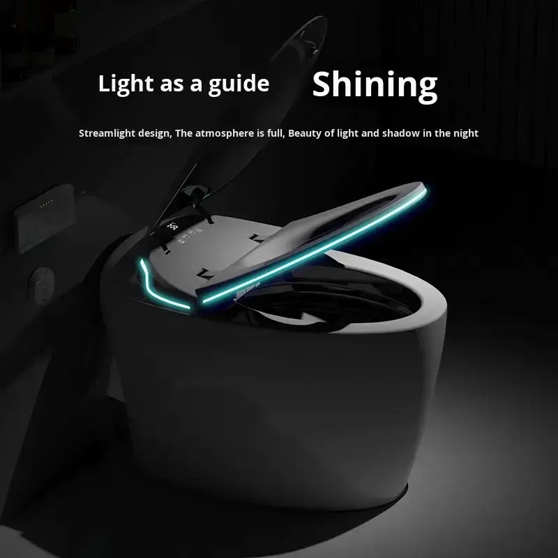 CE Certified Smart Multi-functional Single-row Seat Heating S-type Drain Valve Integrated Water Pressure-free Intelligent Toilet — image 3