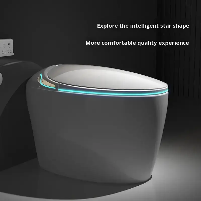 CE Certified Smart Multi-functional Single-row Seat Heating S-type Drain Valve Integrated Water Pressure-free Intelligent Toilet — image 4