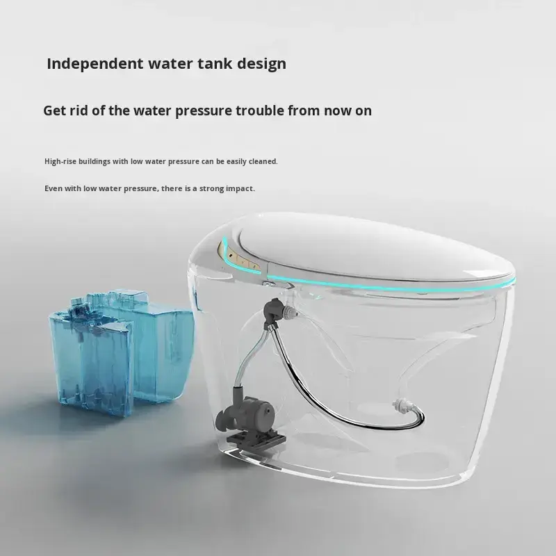 CE Certified Smart Multi-functional Single-row Seat Heating S-type Drain Valve Integrated Water Pressure-free Intelligent Toilet — image 6