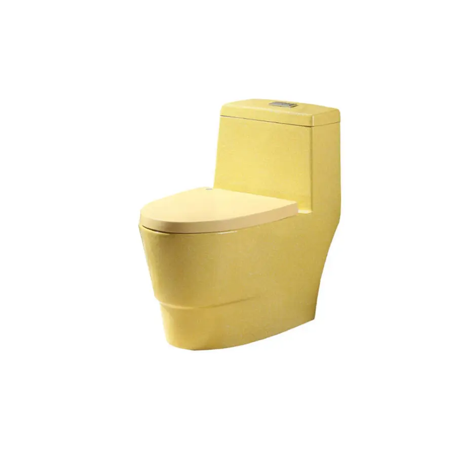 Customized Wholesale Low-price White and Gold Decorated One-piece WC Luxury Home Bathroom Toilet — image 7