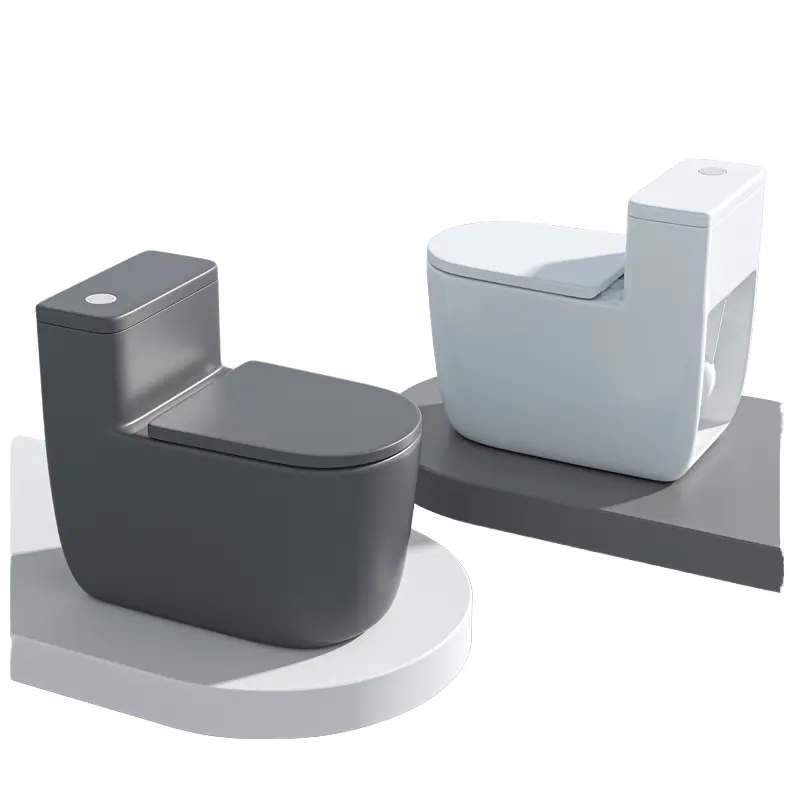 Customized Wholesale Low-price White and Black Floor-standing Simple S-shaped and P-shaped Bathroom Flush Toilets — view 1