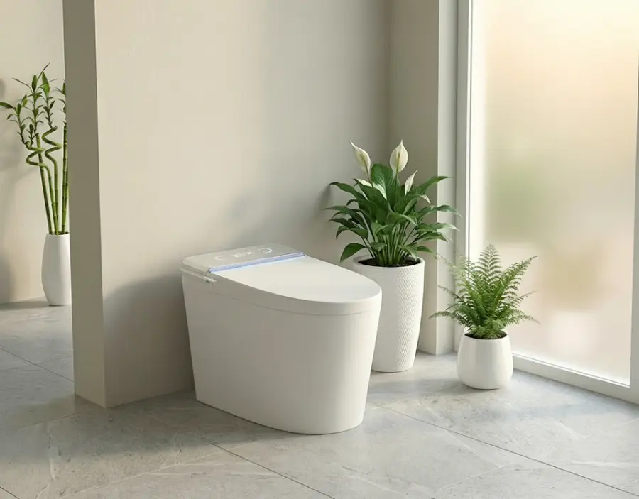Customized Wholesale Intelligent Automatic Luxury New Design Integrated White Temperature Display High-end Smart Toilet — view 1