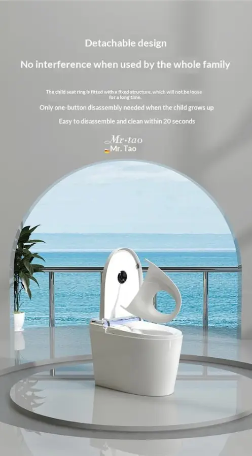 Customized Wholesale Intelligent Automatic Luxury New Design Integrated White Temperature Display High-end Smart Toilet — view 3