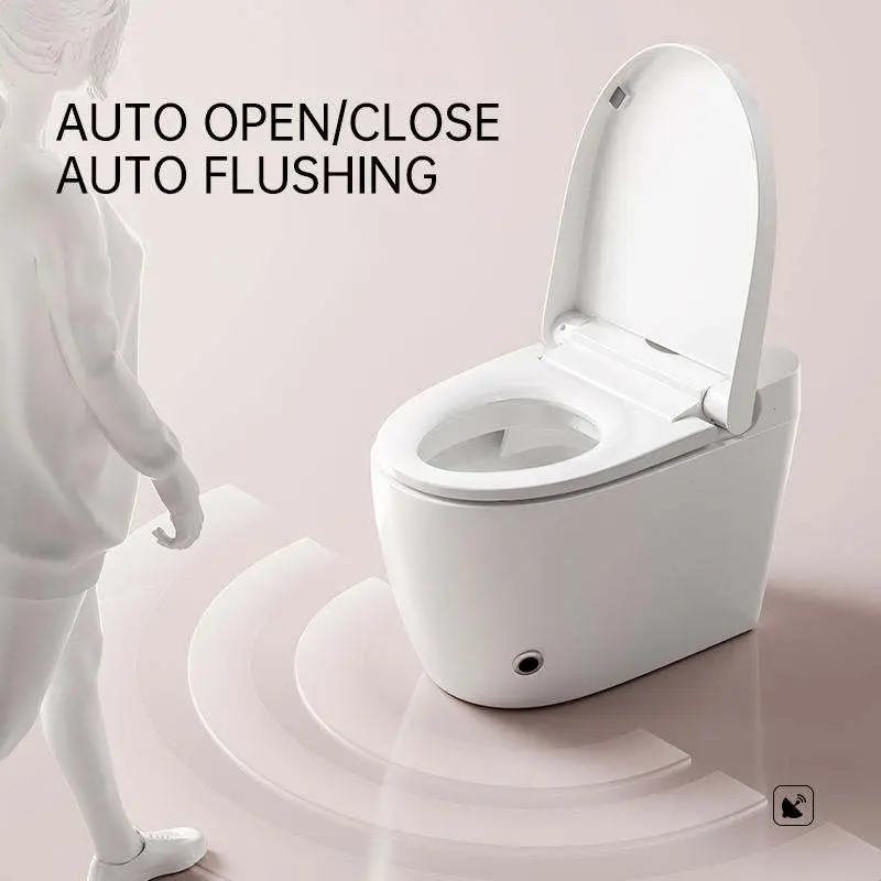 2025 New Custom Multi-functional Bidet Floor-standing New Smart Seat Heated WC P Type Home Hotel Smart Toilet — image 5