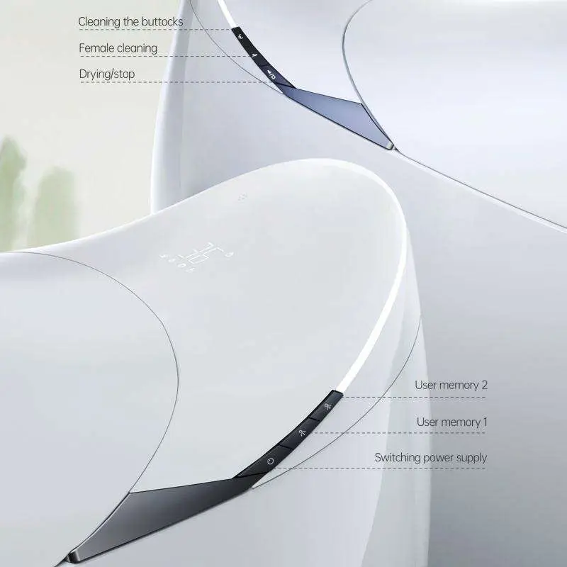 Whale-shaped Egg-shaped Luxury Intelligent Water Spray Heating Remote Control S-shaped Steam Trap Drainage Smart Toilet — image 7