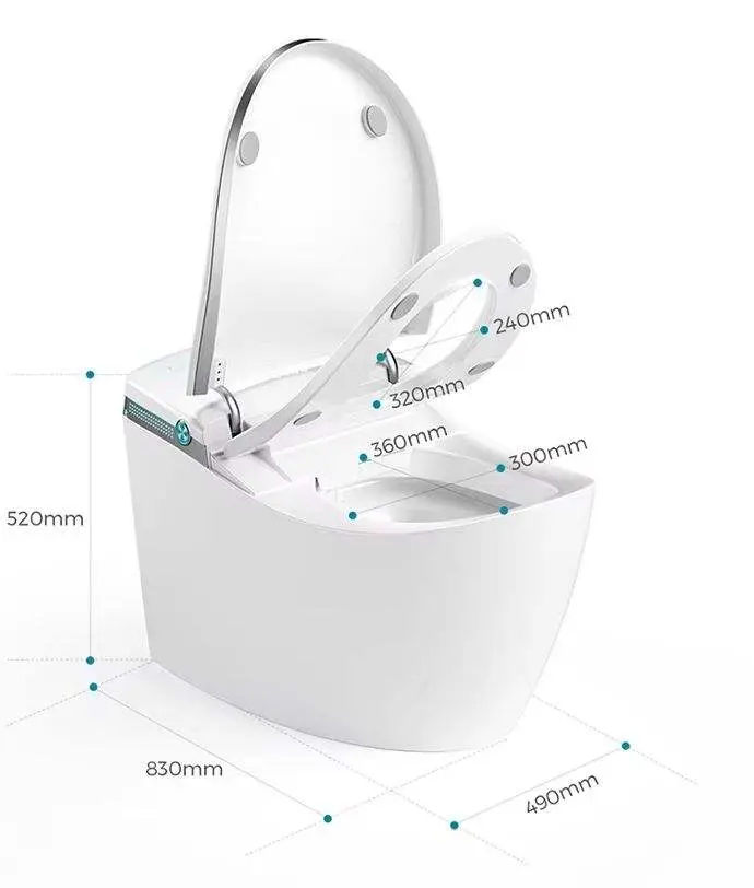 Innovative Yacht Appearance, Large Multi-functional UV Sterilization Limit Fully Automatic Smart Toilet with No Water Pressure — image 7