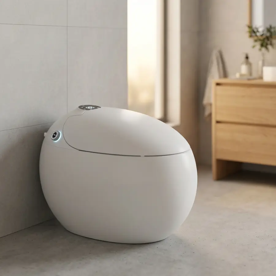 New Luxury One-piece Egg-shaped Ceramic Automatic Intelligent Multi-functional Remote Control Sanitary Ware Smart Toilet — view 1