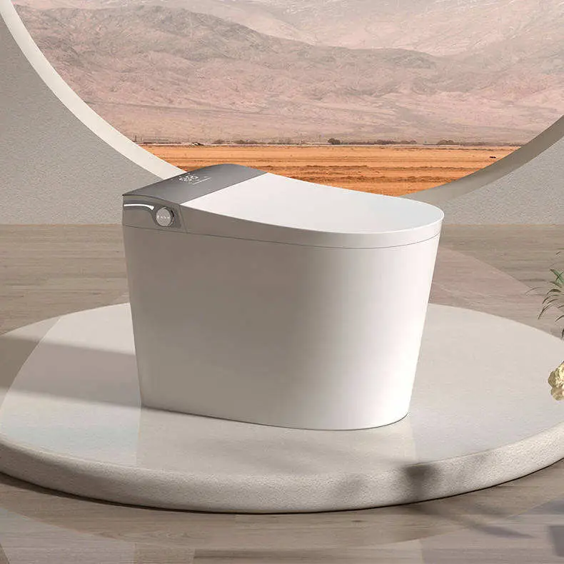 Wholesale One-Piece Smart Toilet with No Water Pressure Limit Built-in Pump Knob Heat Flush Foam Shield Heated Seat — image 3