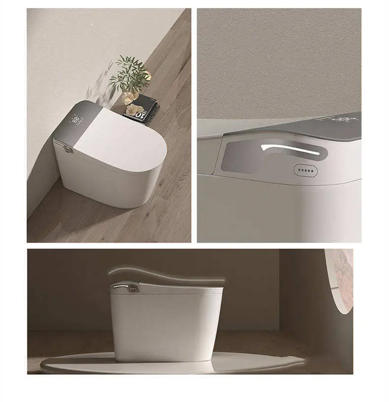 Wholesale One-Piece Smart Toilet with No Water Pressure Limit Built-in Pump Knob Heat Flush Foam Shield Heated Seat — image 4