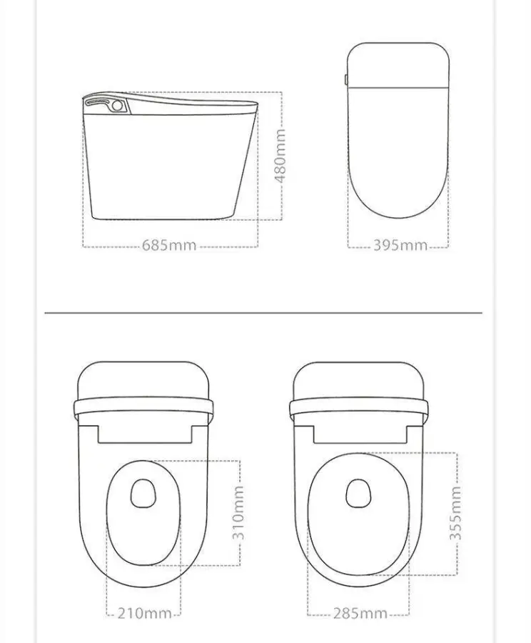 Wholesale One-Piece Smart Toilet with No Water Pressure Limit Built-in Pump Knob Heat Flush Foam Shield Heated Seat — image 6