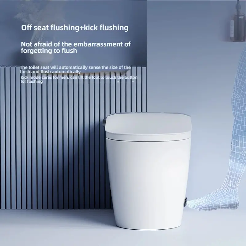 AI Voice Control Smart Toilet with Kick Flush, Hands-Free Operation, Self-Cleaning Nozzle for Modern Luxury Bathroom — image 4