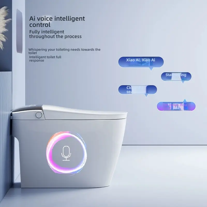 AI Voice Control Smart Toilet with Kick Flush, Hands-Free Operation, Self-Cleaning Nozzle for Modern Luxury Bathroom — image 5