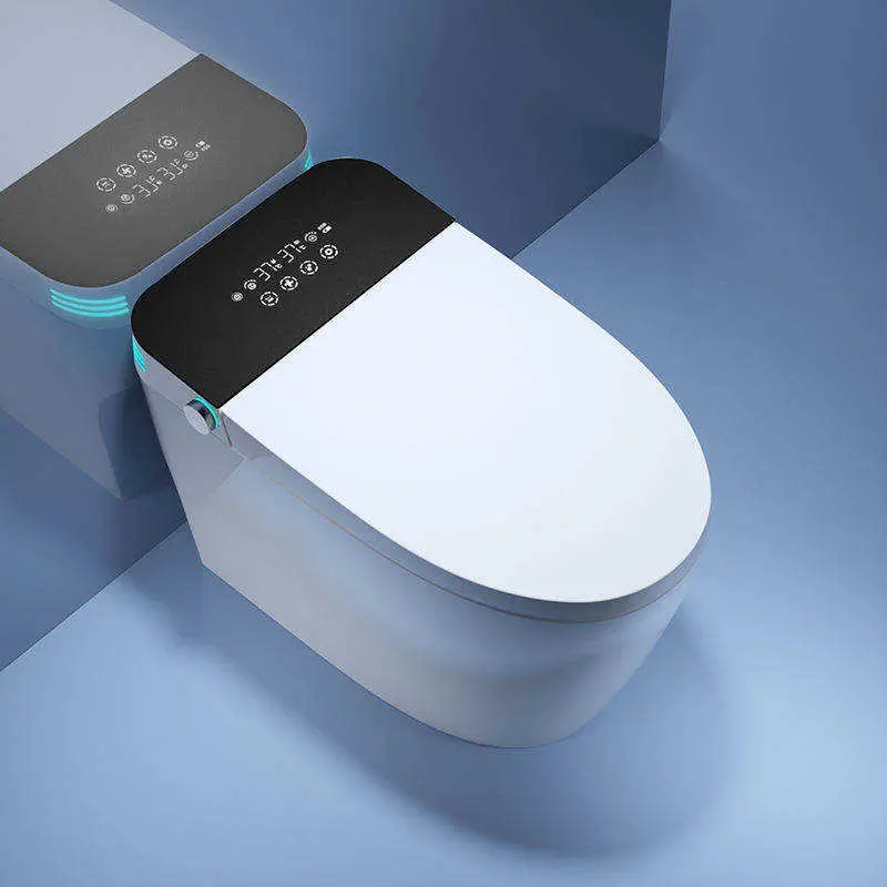 Luxury Premium Tankless One Piece Matte Ceramic Touch Knob Control Heated Seat Night Light Smart Toilet for Apartment Renovation — image 3
