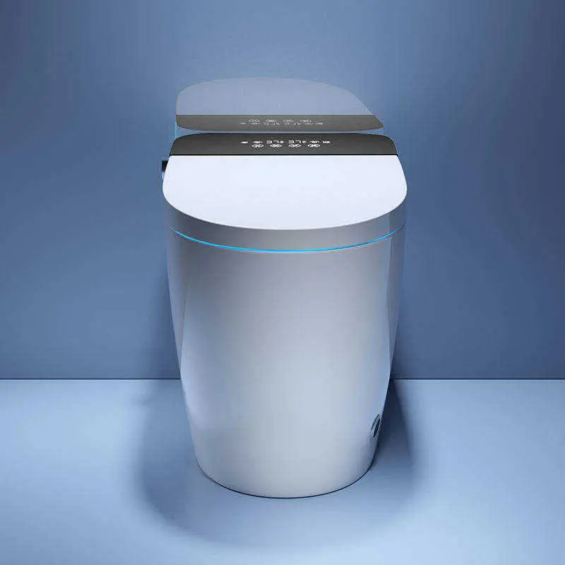 Luxury Premium Tankless One Piece Matte Ceramic Touch Knob Control Heated Seat Night Light Smart Toilet for Apartment Renovation — image 4