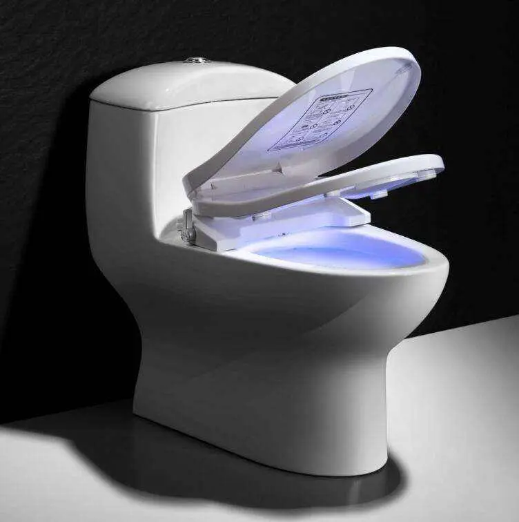 Family Friendly UV Disinfection Antibacterial LED Night Light Soft Close Easy Clean One Piece Smart Toilet for Home Bath — view 1