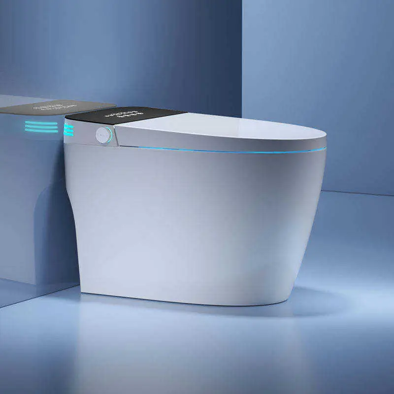Luxury Premium Tankless One Piece Matte Ceramic Touch Knob Control Heated Seat Night Light Smart Toilet for Apartment Renovation — image 5