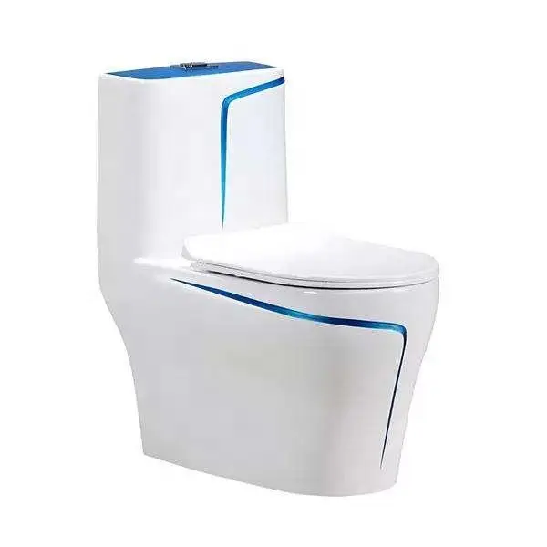 Customized Modern Luxury High-quality Platinum Design Floor-standing Integrated Siphonic Toilet for Bathroom — image 4