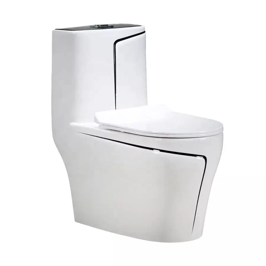 Customized Modern Luxury High-quality Platinum Design Floor-standing Integrated Siphonic Toilet for Bathroom — image 6