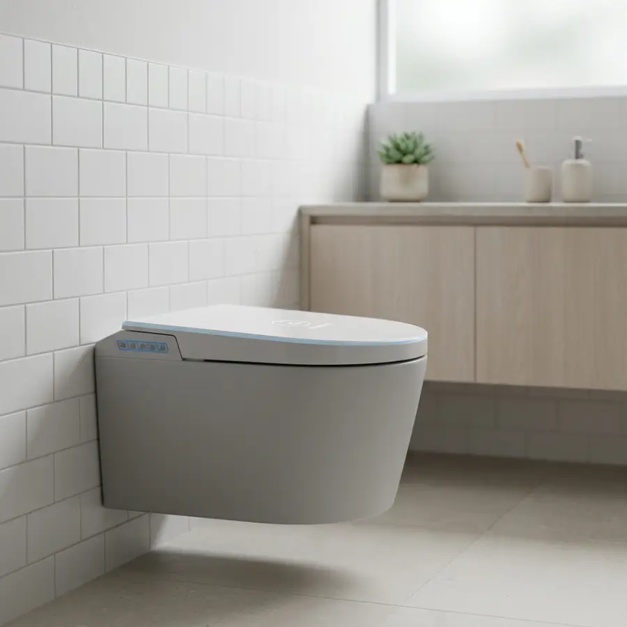 Customized Wall-mounted Smart Toilet with No Water Pressure Limit Wall-mounted Multi-functional Foam Shield Voice Contro — view 1