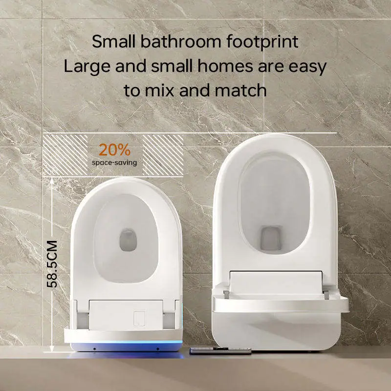 Customized Wall-mounted Smart Toilet with No Water Pressure Limit Wall-mounted Multi-functional Foam Shield Voice Contro — view 2