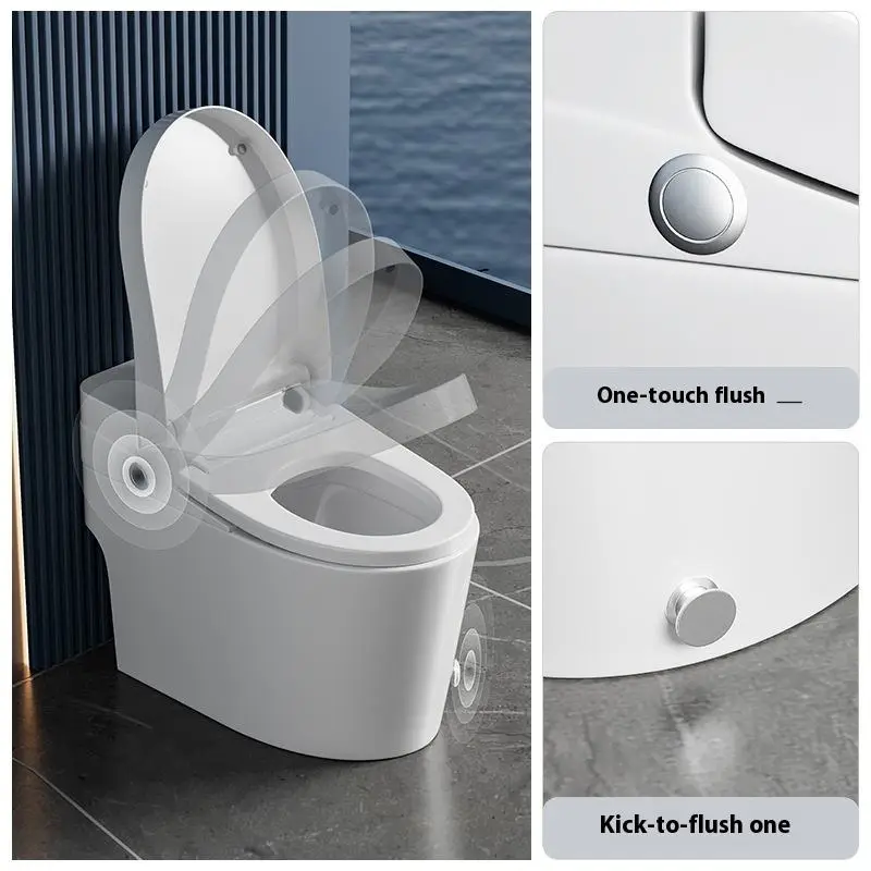 Customized Intelligent Color Pulse Household Siphonic Bathroom Toilet Without Water Pressure Limit and Unplugged — image 4