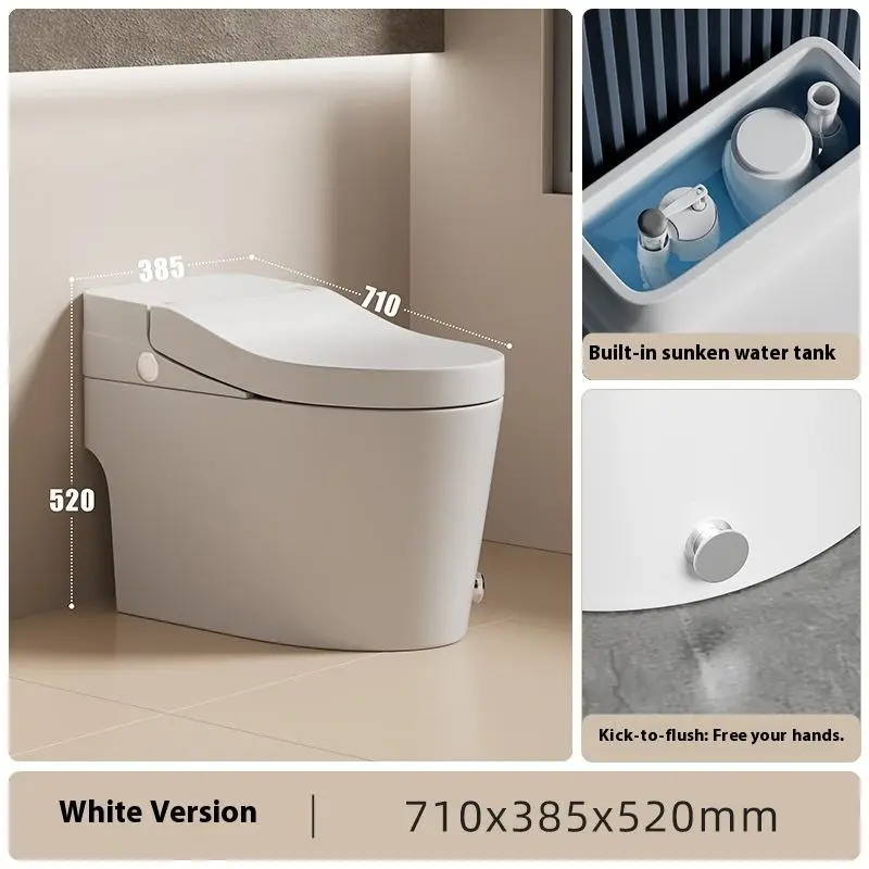 Customized Intelligent Color Pulse Household Siphonic Bathroom Toilet Without Water Pressure Limit and Unplugged — image 7