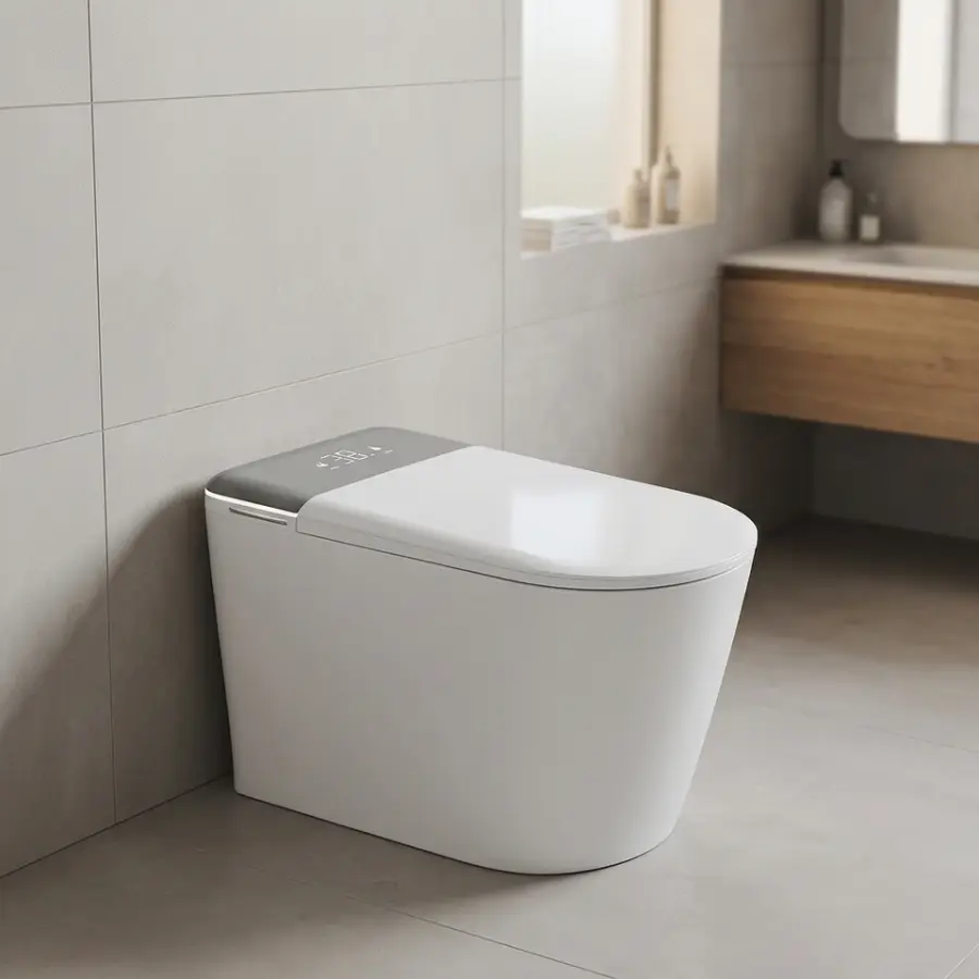 Factory Wholesale No Water Pressure Limit Automatic Lid Opening Integrated Toilet Smart Toilet for Washrooms and Bathroo — view 1