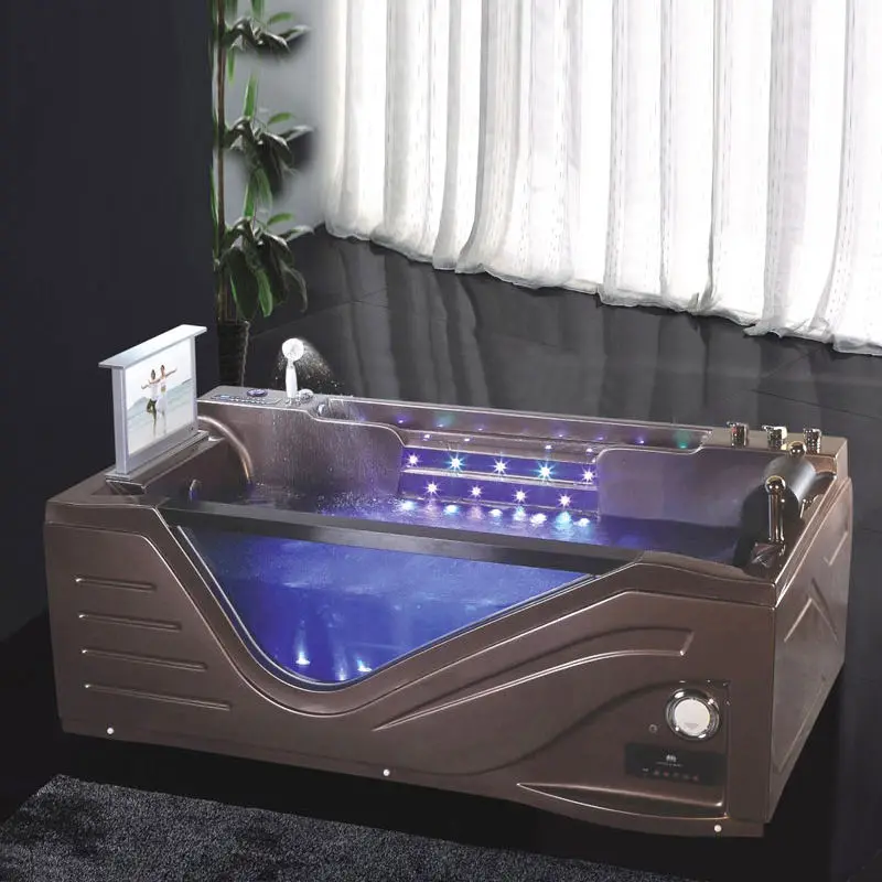 low price clear acrylic whirlpool bathtub with tv — image 3