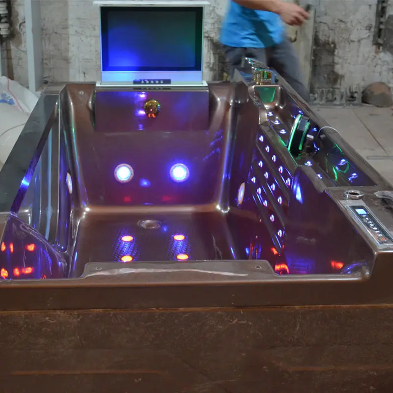 low price clear acrylic whirlpool bathtub with tv — image 4