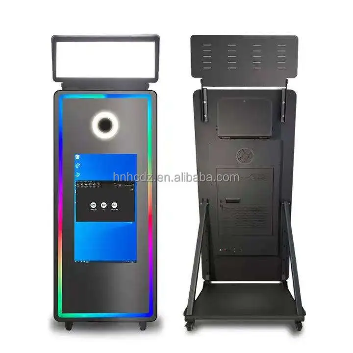 70inch Magic Mirror Smart Photo Booth, 32inch Touch Screen, with Built-in Top Lighting, Front Camera,surround LED Light — view 4