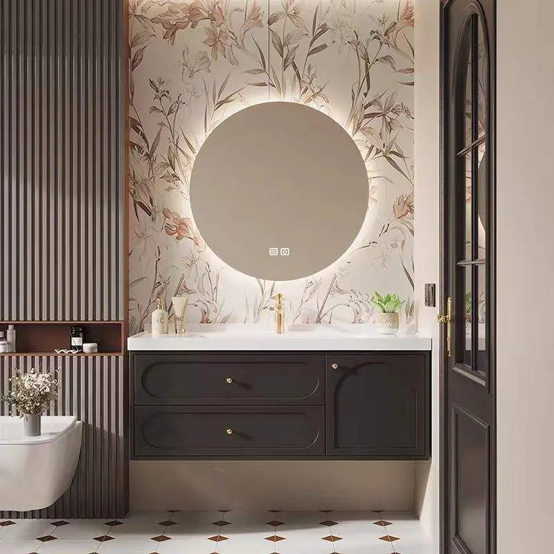 French Style French Makeup Vanity Set Framed Mirror Water-Resistant Dressing Table for Bedroom Bathroom Vanities Apartments — image 3