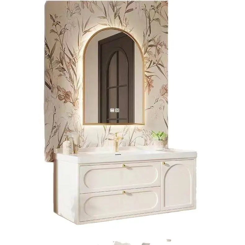 French Style French Makeup Vanity Set Framed Mirror Water-Resistant Dressing Table for Bedroom Bathroom Vanities Apartments — image 6