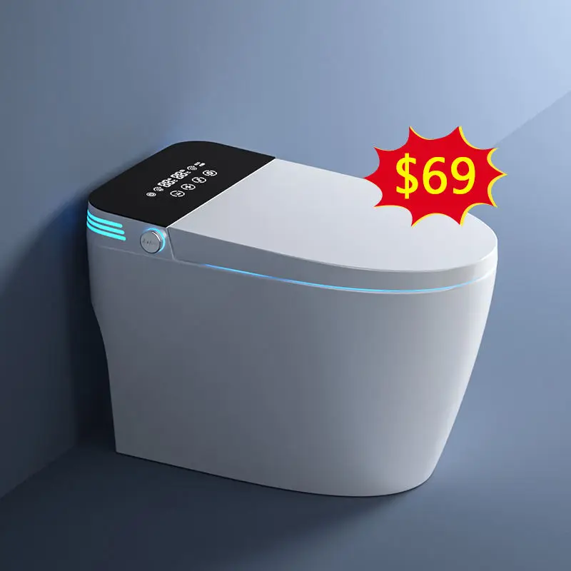 Modern Auto Sensor Flush Intelligent Bidet Wc Heating Toilet Bowl Automatic Operation Smart Toilet With Remote Control — view 2