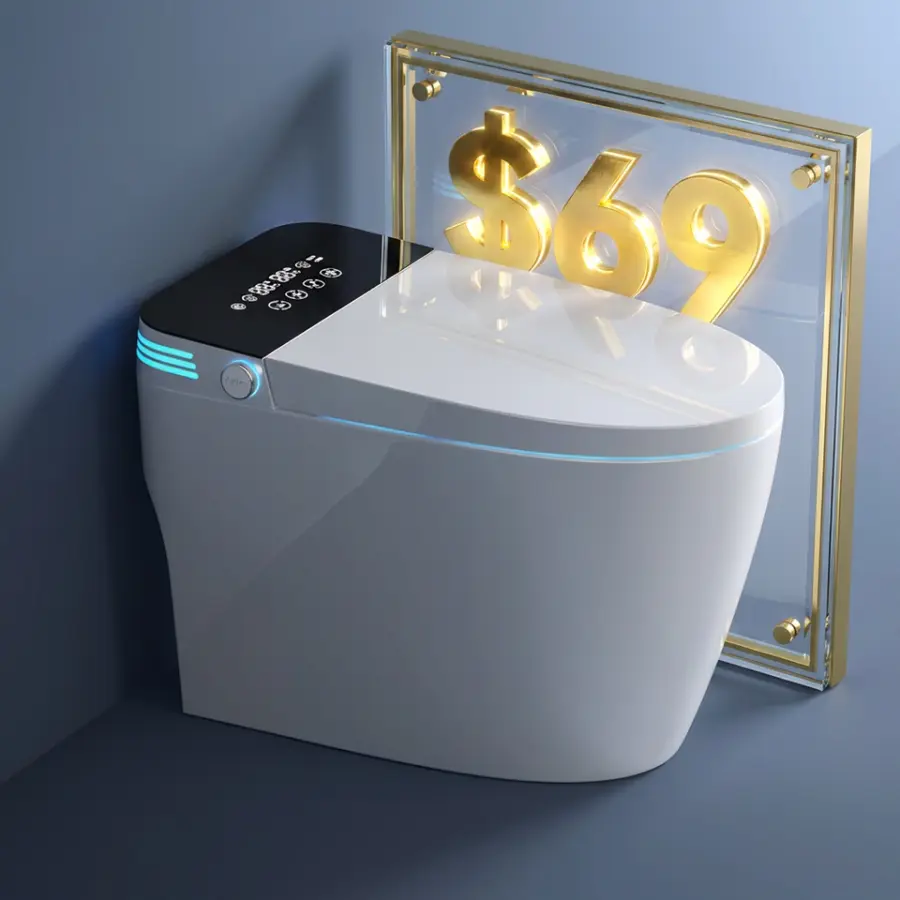 Modern Auto Sensor Flush Intelligent Bidet Wc Heating Toilet Bowl Automatic Operation Smart Toilet With Remote Control — view 3