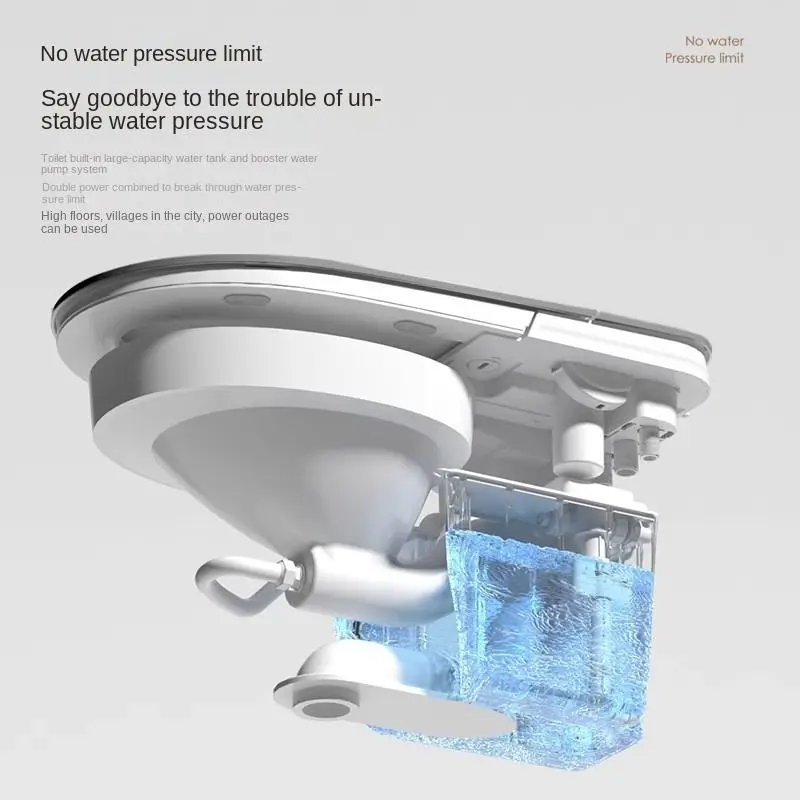 Smart Toilet Automatic Flip Cover Heated Seat Floor Mounted Hot Double Waterway Water Pressure Restriction S-Trap Drainage — image 5