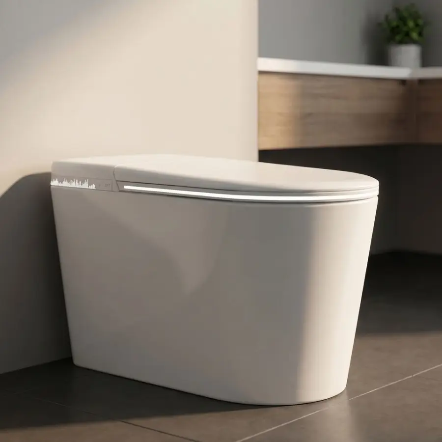 Light Intelligent Household Toilet Full-Automatic Flip Cover Integrated Water Tank No Water Pressure Limit S-Trap Draina — view 1