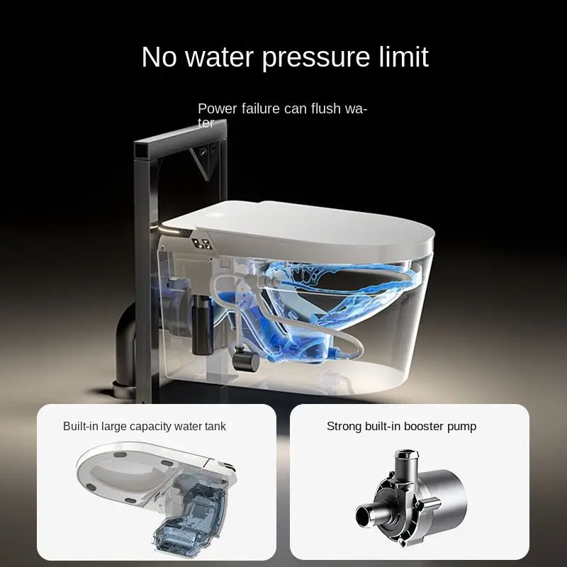 New Design Multicolor LED Elongated Wall-Mounted Ceramic Toilet with Heated Seat and Remote Control — image 7