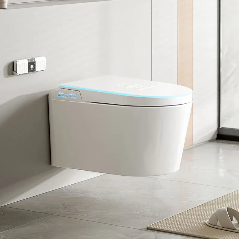 Modern Style Wall Hung Smart Bidet Toilet Seat Bathroom Wall Mounted Automatic Flush Intelligent Electric Smart Toilets — view 1