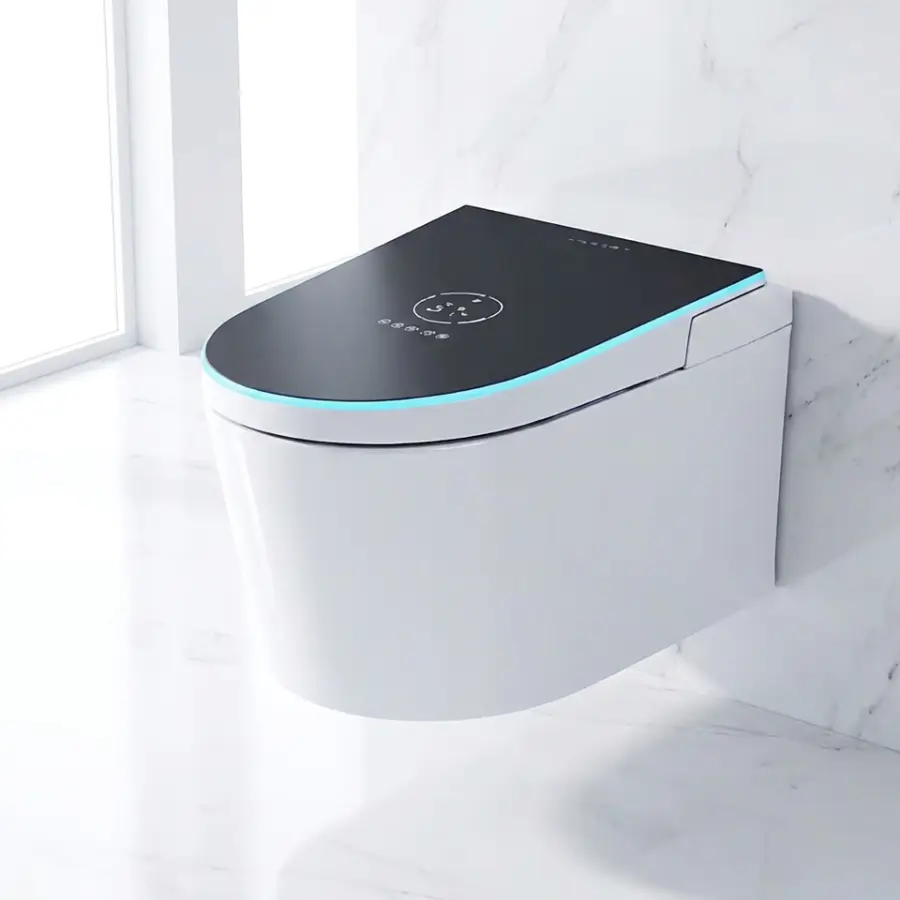 Modern Style Wall Hung Smart Bidet Toilet Seat Bathroom Wall Mounted Automatic Flush Intelligent Electric Smart Toilets — image 3