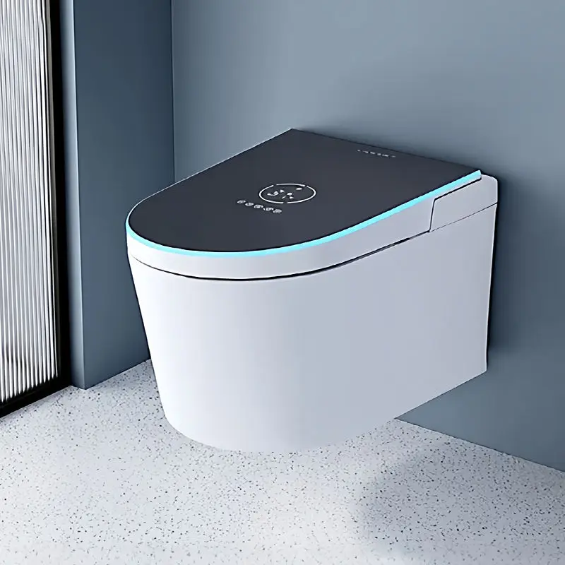 Modern Style Wall Hung Smart Bidet Toilet Seat Bathroom Wall Mounted Automatic Flush Intelligent Electric Smart Toilets — image 4