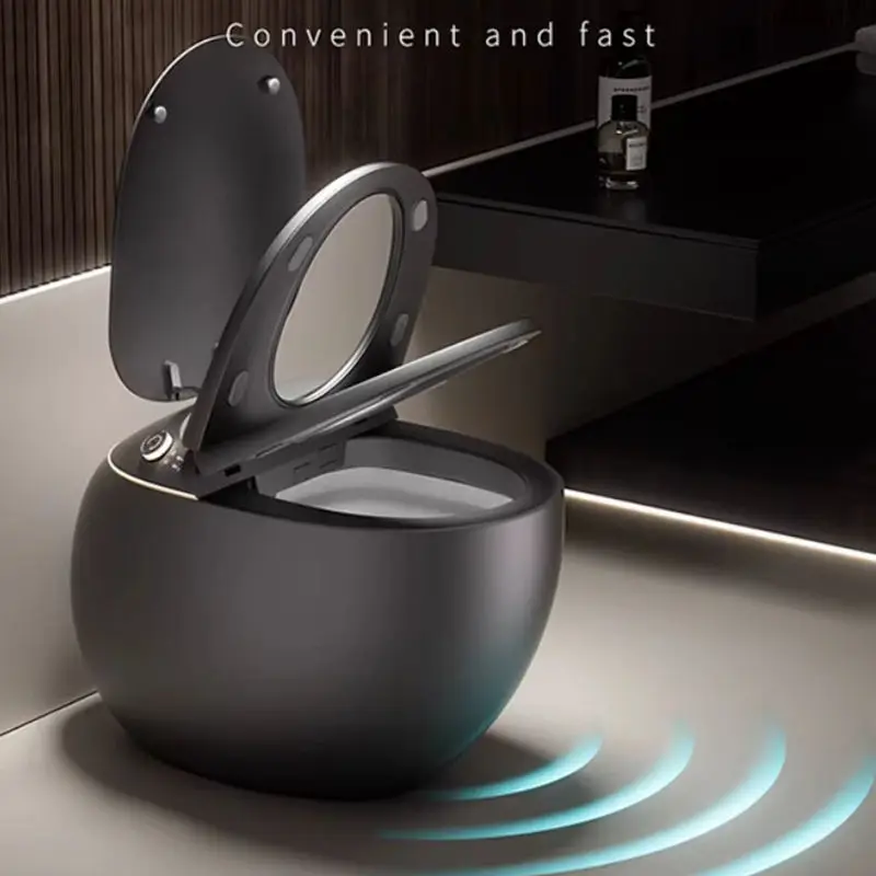 High Quality Orange Grey Color Electric Automatic Self Cleaning Integrated Heated Seat S-Trap Intelligent Smart Toilet Remote — image 5