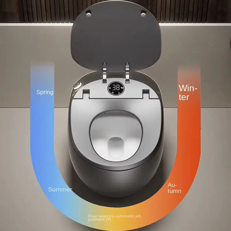 High Quality Orange Grey Color Electric Automatic Self Cleaning Integrated Heated Seat S-Trap Intelligent Smart Toilet Remote — image 7