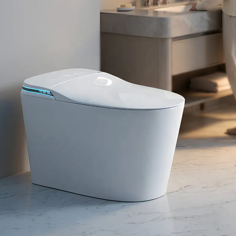 Modern Intelligent Square One Piece Ceramic Smart Remote Control Advanced S-Trap Electric Automatic Flush Bidet Seat Hea — view 1