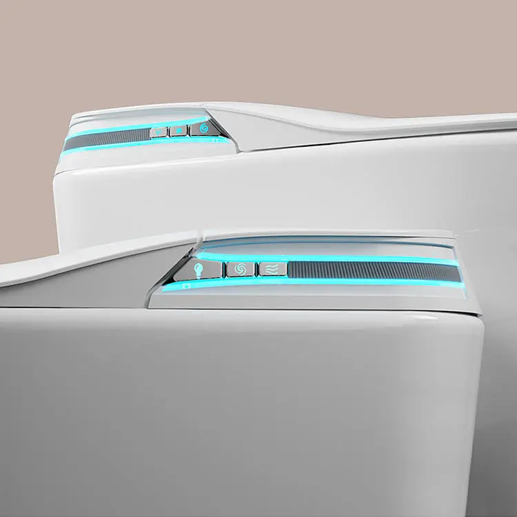 Modern Intelligent Square One Piece Ceramic Smart Remote Control Advanced S-Trap Electric Automatic Flush Bidet Seat Heating — image 3
