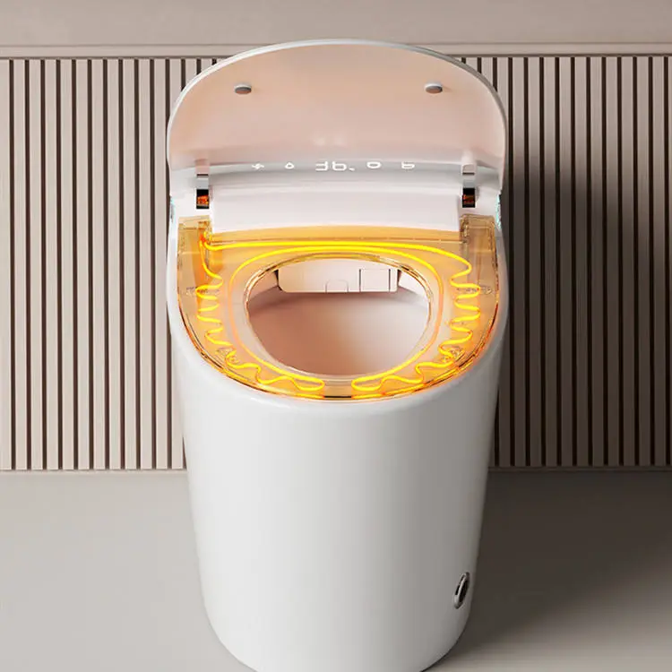 Modern Intelligent Square One Piece Ceramic Smart Remote Control Advanced S-Trap Electric Automatic Flush Bidet Seat Heating — image 4
